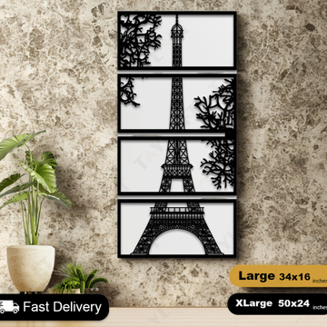Eiffel Tower Wooden Panels For Wall Decor